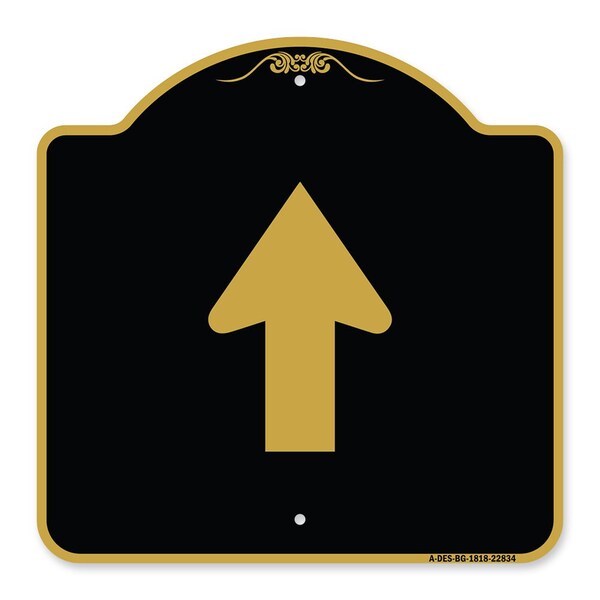 Signmission Straight Thru Sign-Straight Thru Sign, Black & Gold Aluminum Sign, 18" x 18", BG-1818-22834 A-DES-BG-1818-22834 - main
